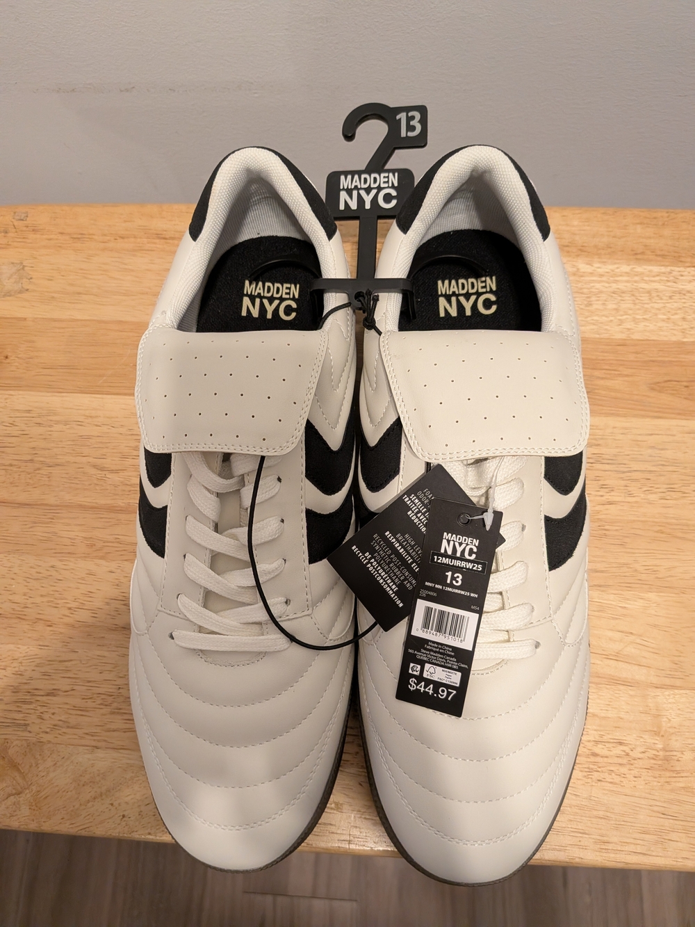 Madden NYC Men’s White and Black Casual Sneakers